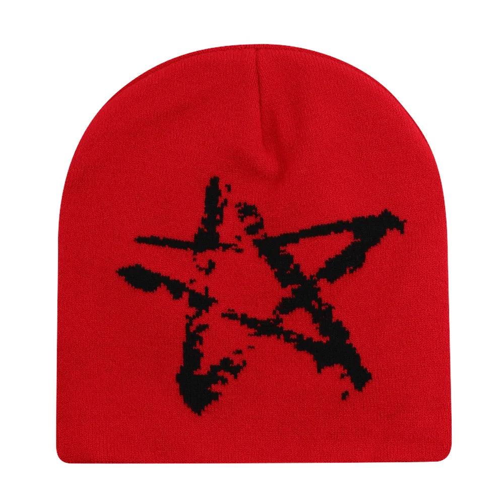 Y2K Deep Ascent Star Graphic Beanie