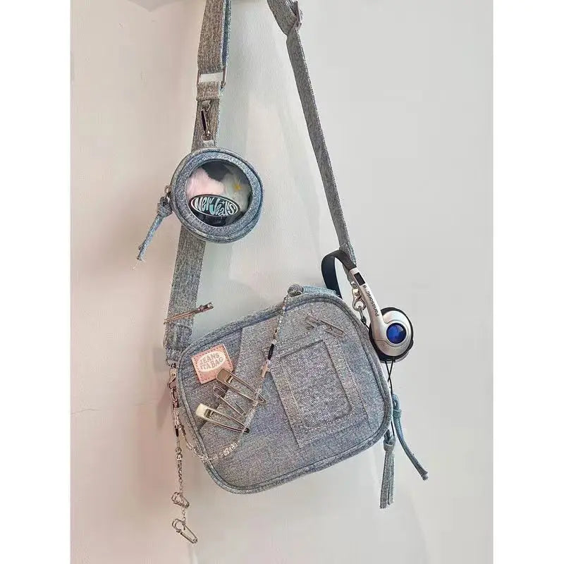 Y2K Denim Messenger Handbag