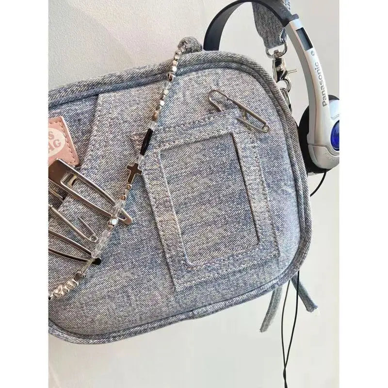 Y2K Denim Messenger Handbag