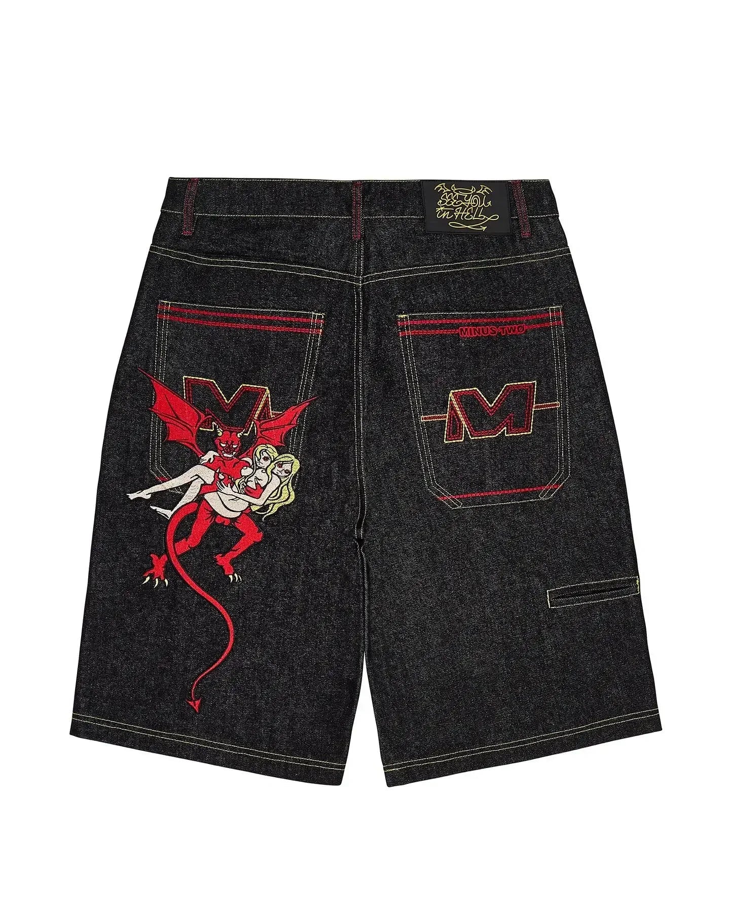 Y2K Devil's Work Graphic Jorts