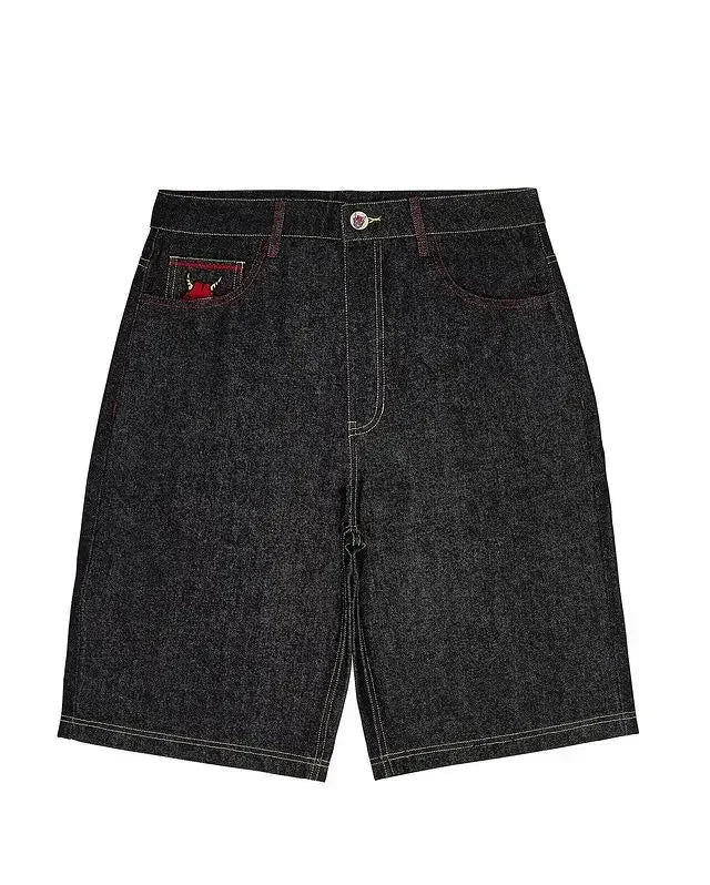 Y2K Devil's Work Graphic Jorts