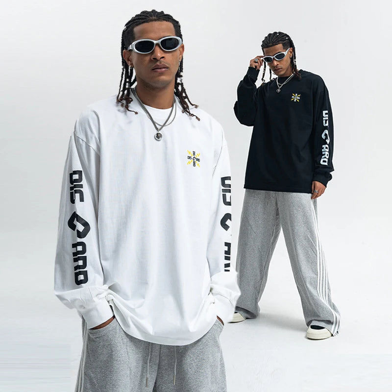 Y2K "Discard" Graphic Long Sleeve Top