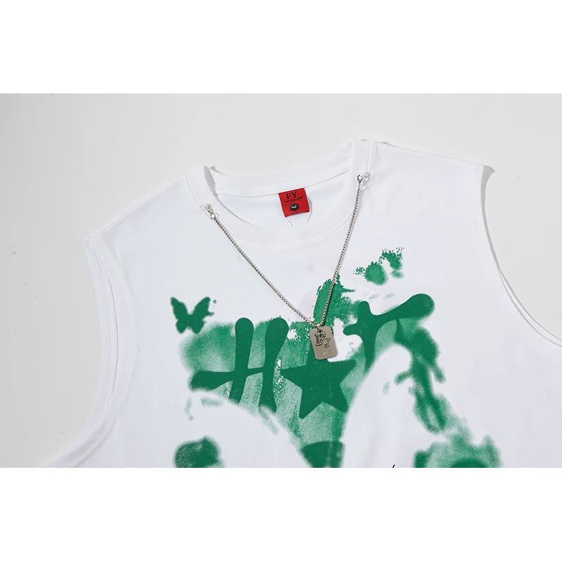 Y2K Distressed Graphic Tank Top