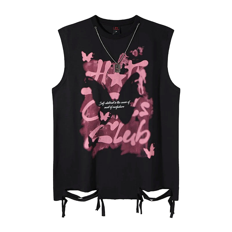 Y2K Distressed Graphic Tank Top