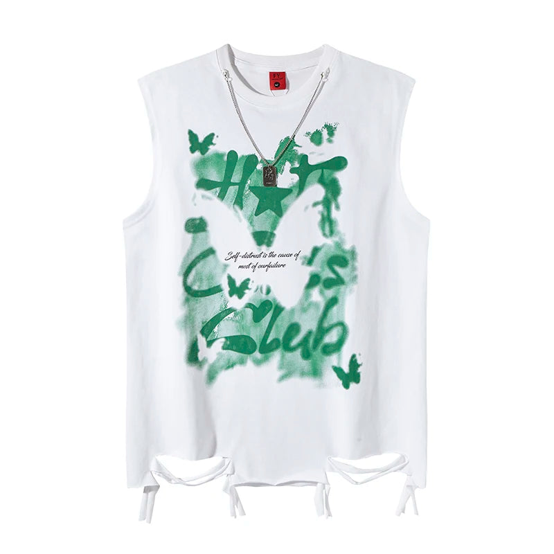 Y2K Distressed Graphic Tank Top