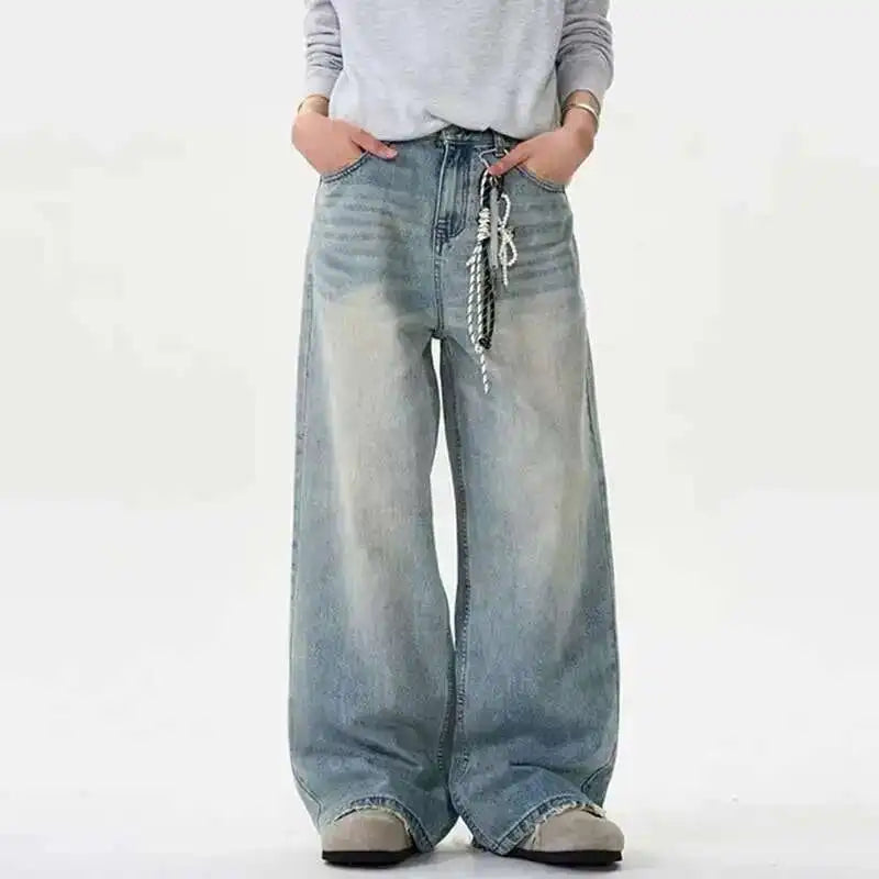 Y2K Distressed Wide Leg Baggy Jeans