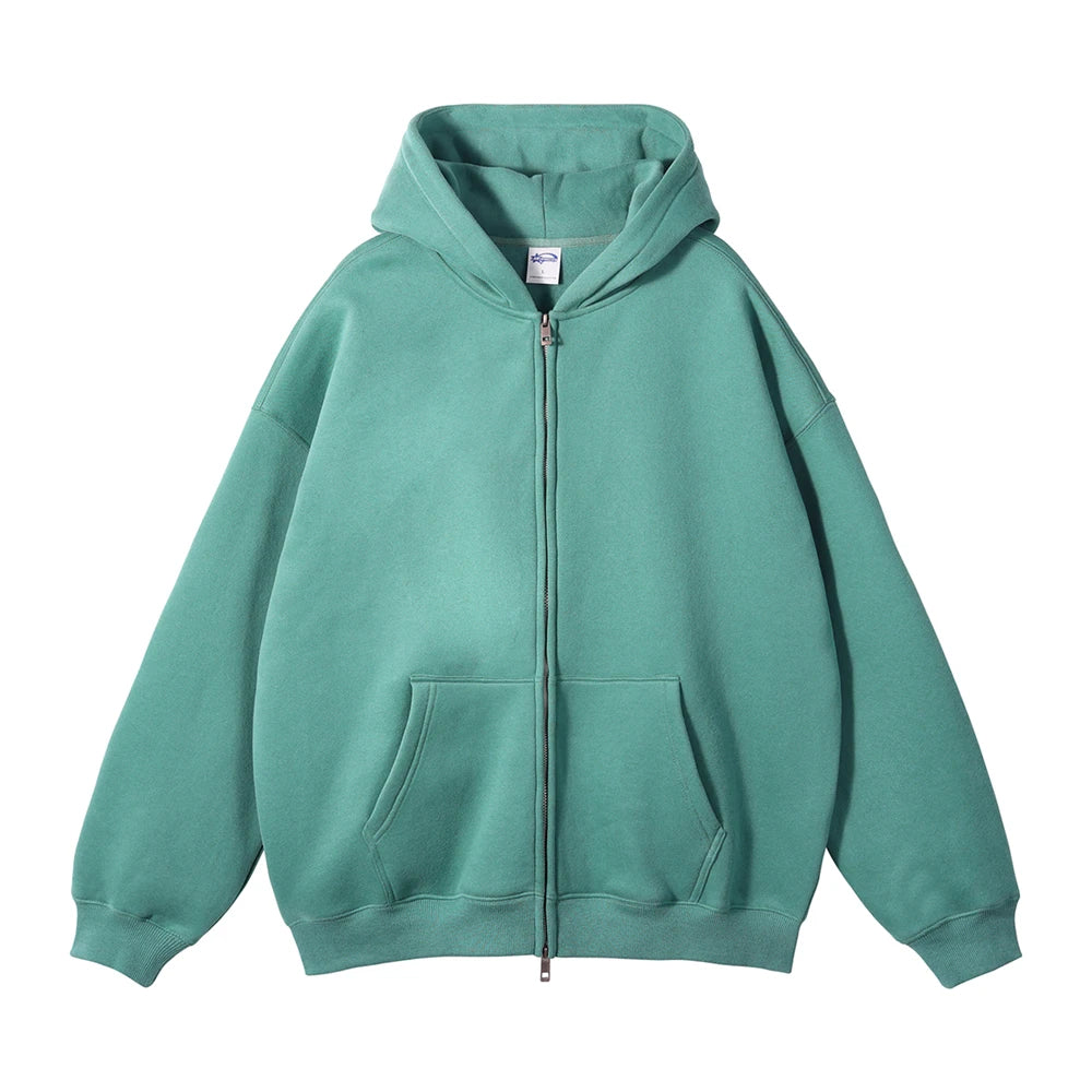 Y2K Double Headed Plain Zip Up Hoodie