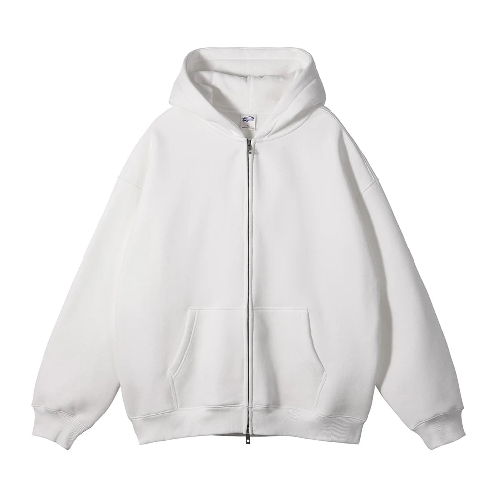 Y2K Double Headed Plain Zip Up Hoodie