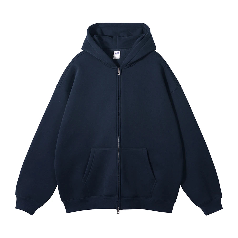 Y2K Double Headed Plain Zip Up Hoodie