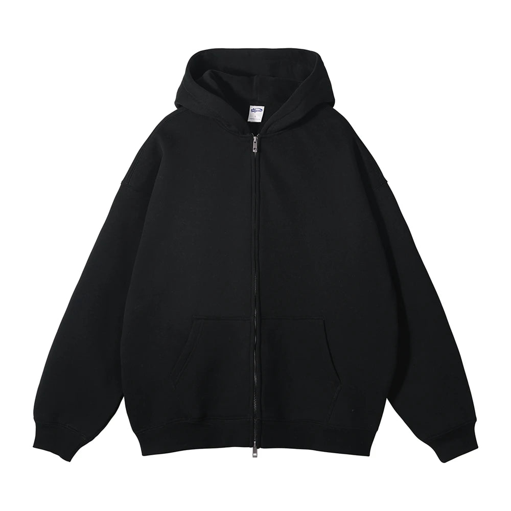 Y2K Double Headed Plain Zip Up Hoodie
