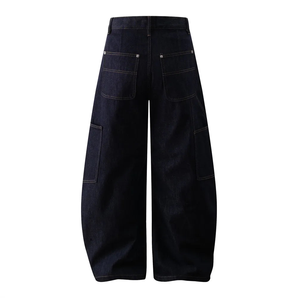 Y2K Double Knee Baggy Barrel Jeans
