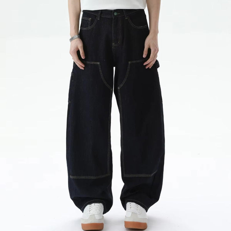 Y2K Double Knee Baggy Barrel Jeans
