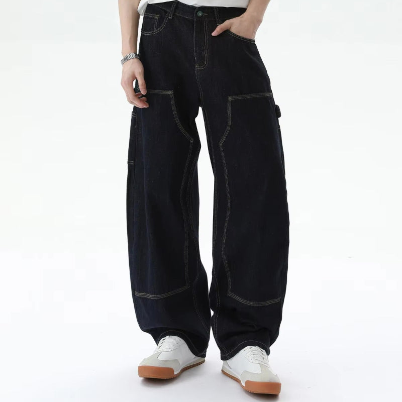 Y2K Double Knee Baggy Barrel Jeans