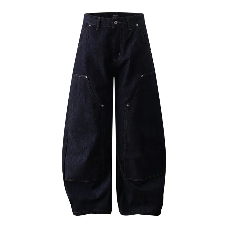 Y2K Double Knee Baggy Barrel Jeans