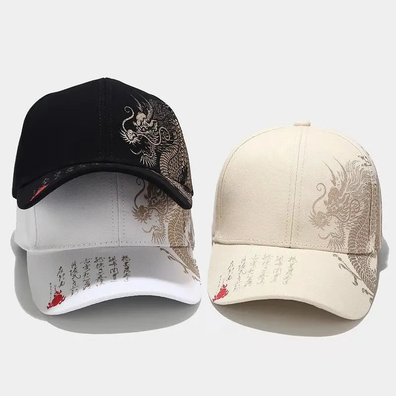 Y2K Dragon Print Baseball Cap