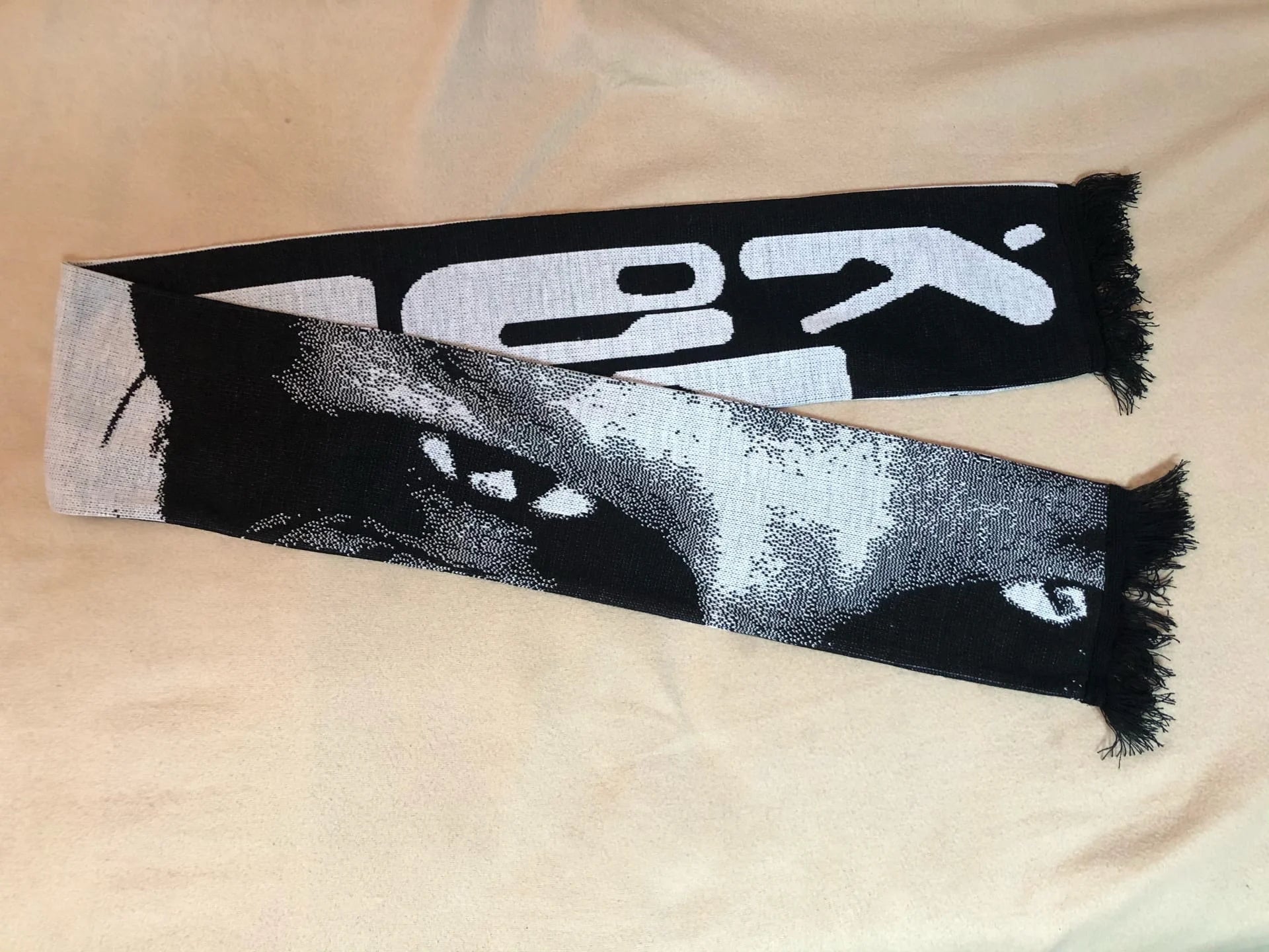 Y2K Eagle Eyed Graphic Knitted Shawl Scarf