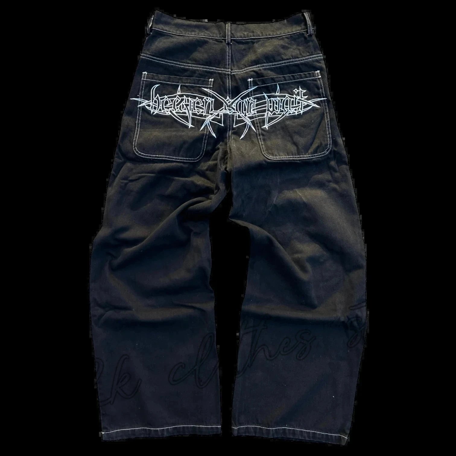 Y2K Embroidered Baggy Jeans