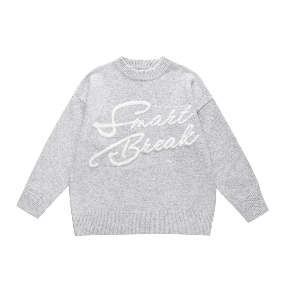Y2K Embroidered Letters Long Sleeve Sweater