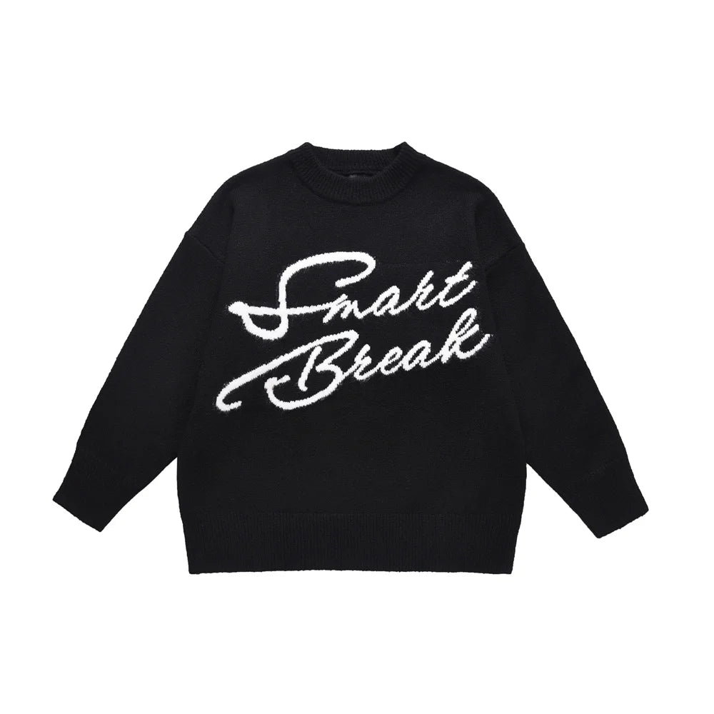Y2K Embroidered Letters Long Sleeve Sweater