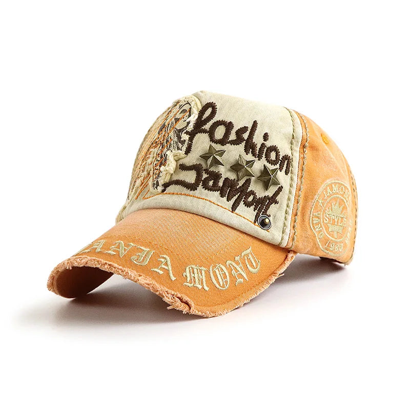 Y2K Embroidered Vintage Wash Distressed Baseball Cap