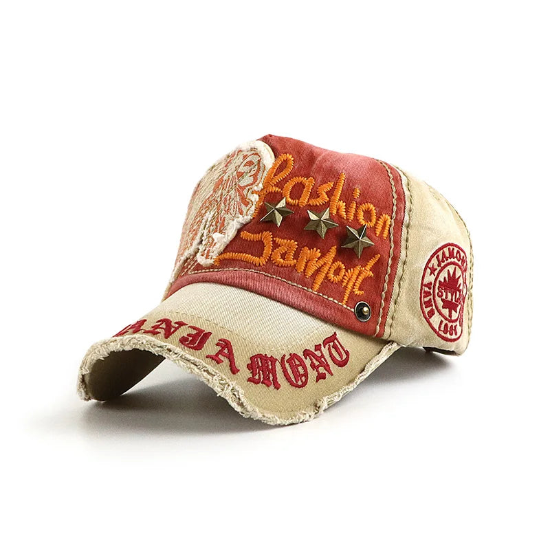 Y2K Embroidered Vintage Wash Distressed Baseball Cap