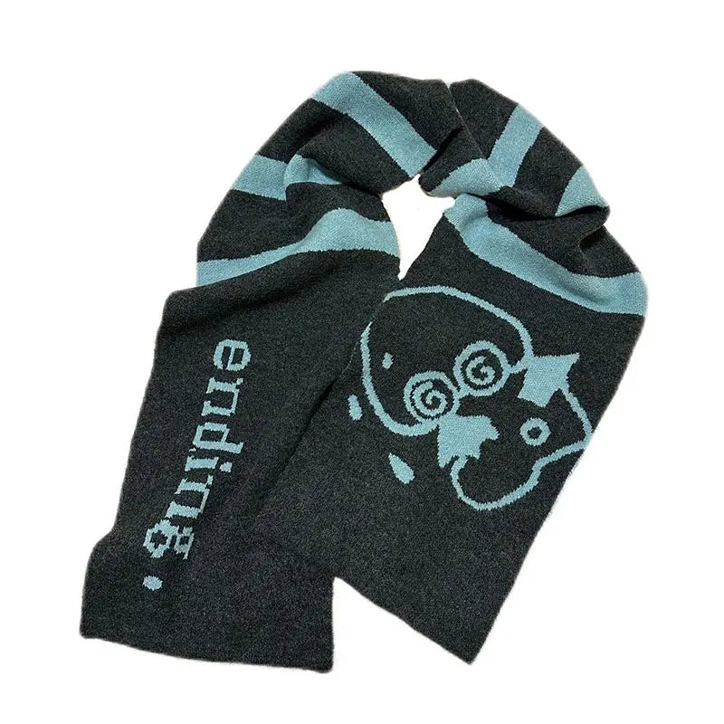 Y2K Essential Ending Graphic Shawl Scarf