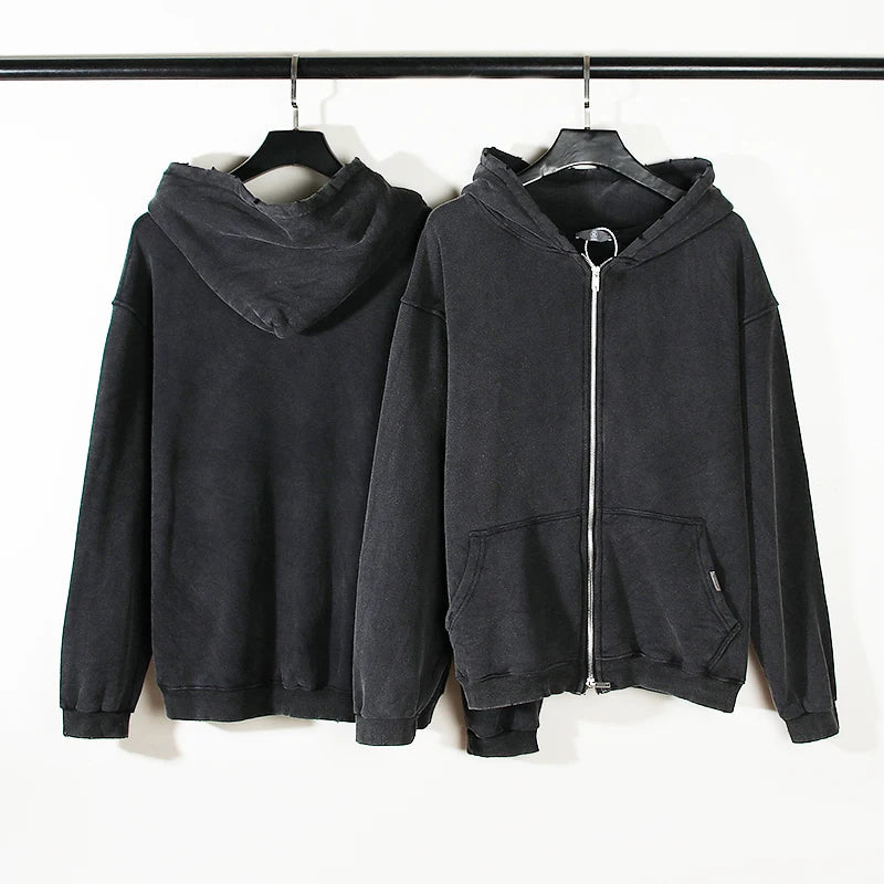 Y2K Essential Washed Zip Up Hoodie