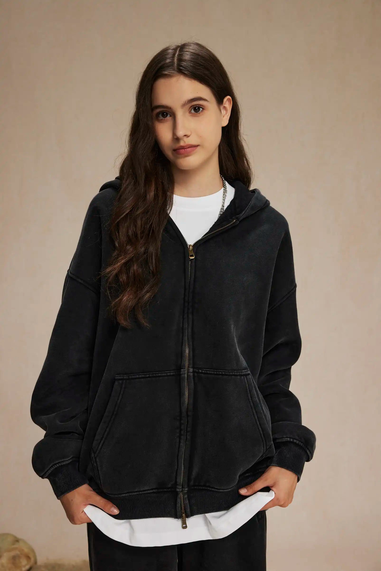 Y2K Essential Zip Up Hooded Sweatshirt