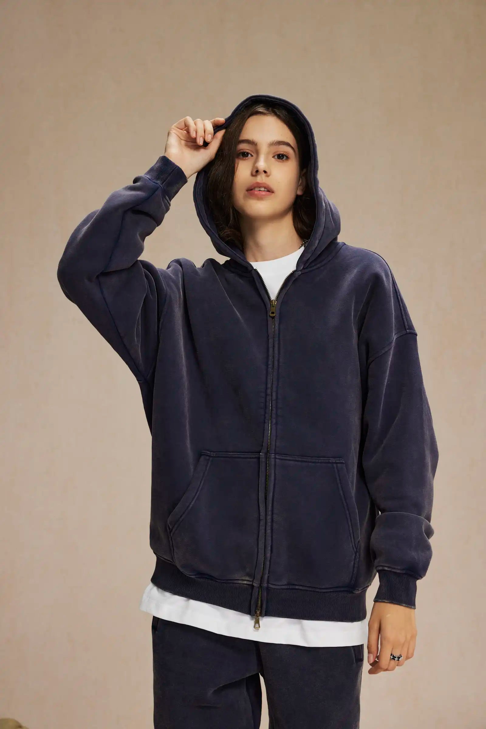 Y2K Essential Zip Up Hooded Sweatshirt