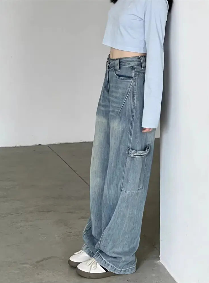 Y2K Essentials Baggy Barrel Cargo Jeans
