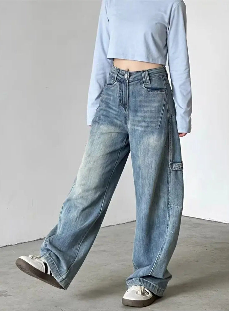 Y2K Essentials Baggy Barrel Cargo Jeans