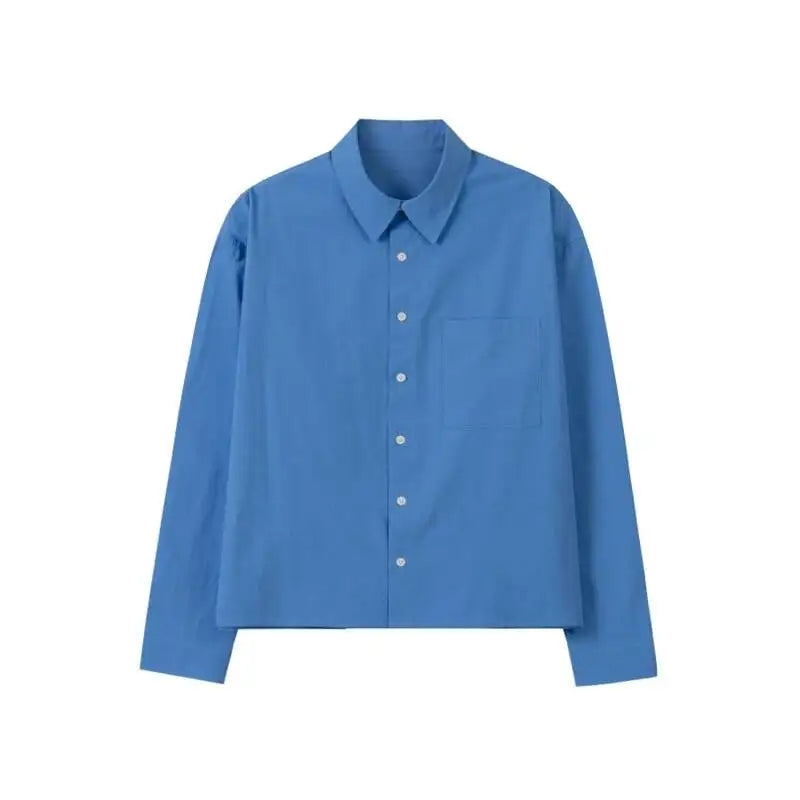 Y2K Essentials Mens Long Sleeve Single Breasted Button Up Shirt