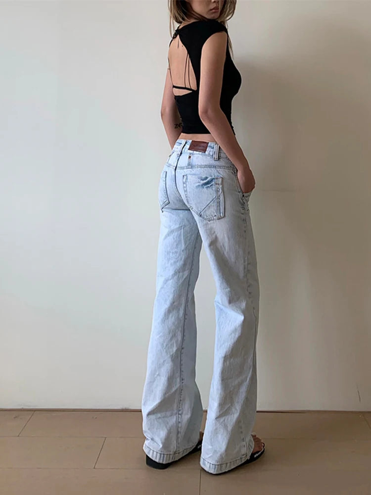 Y2K Essentials Streetwear Low Rise Denim Jeans