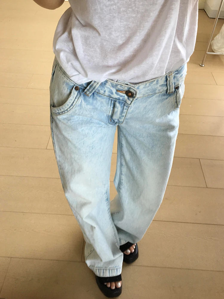 Y2K Essentials Streetwear Low Rise Denim Jeans