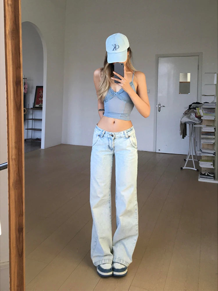 Y2K Essentials Streetwear Low Rise Denim Jeans