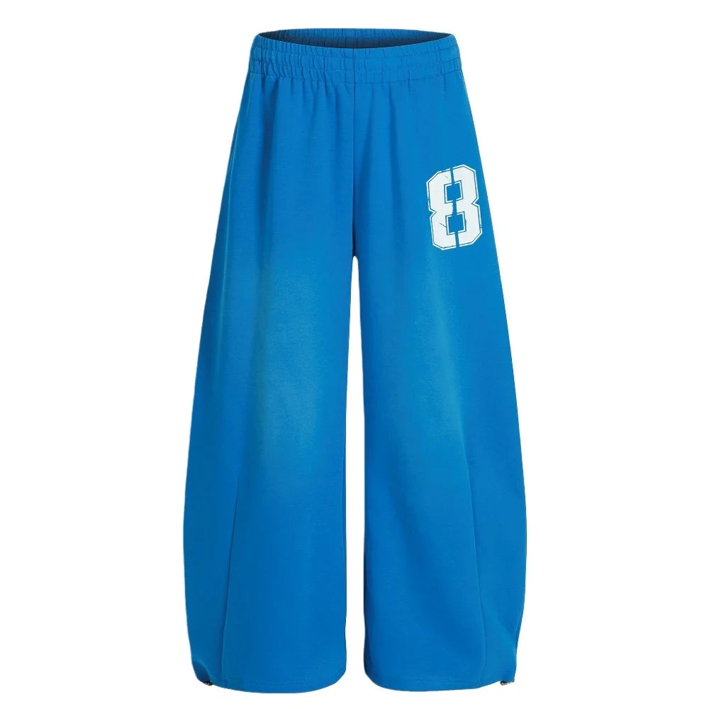 Y2K Essentials Varsity Blue Baggy Sweatpants Joggers Trousers