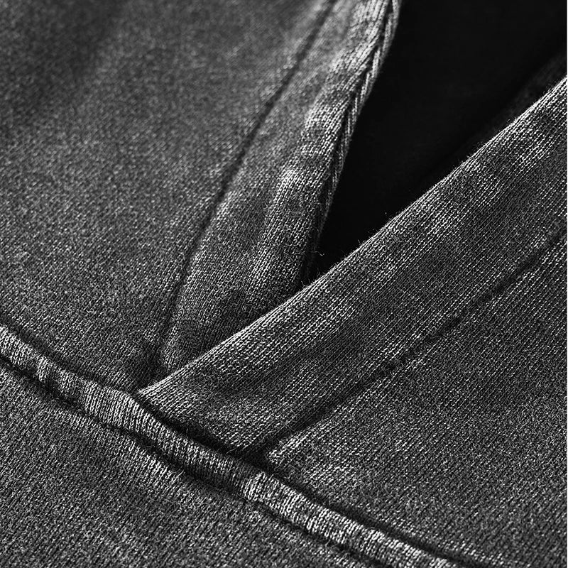 Y2K Eyes Eyes Eyes Graphic Washed Black Hoodie