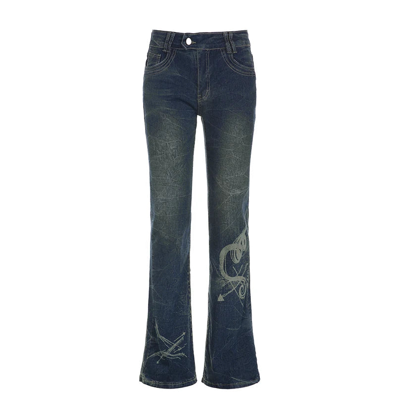 Y2K Fairycore Skinny Low Rise Flared Jeans