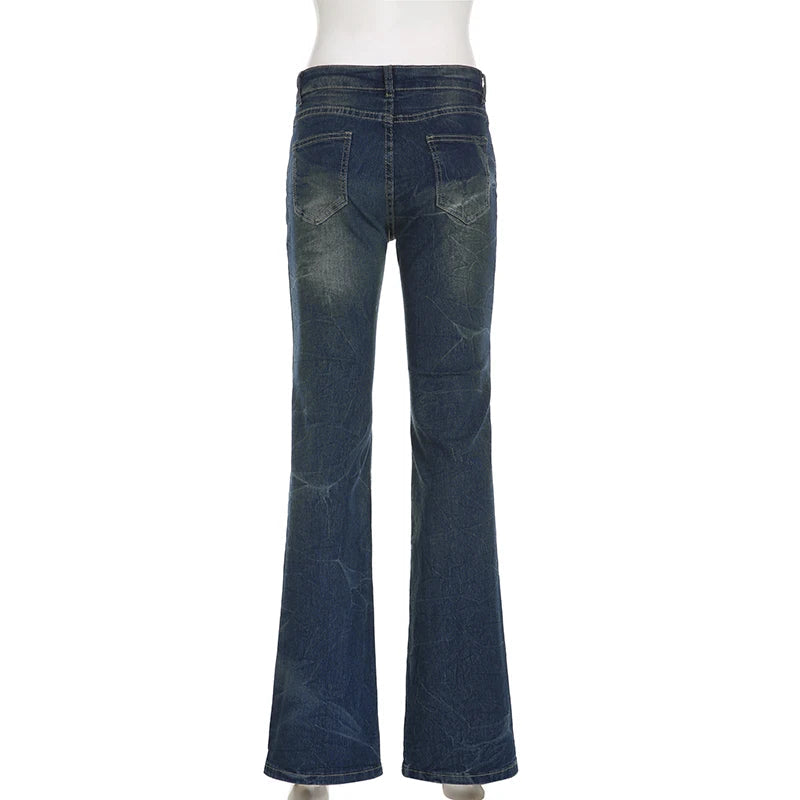 Y2K Fairycore Skinny Low Rise Flared Jeans