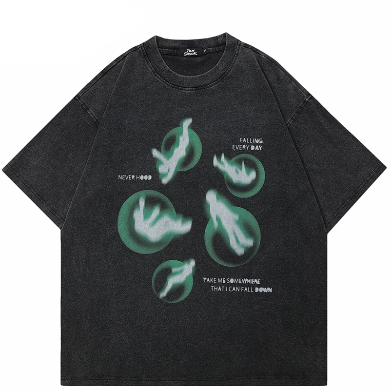 Y2K "Falling" Graphic Baggy T Shirt