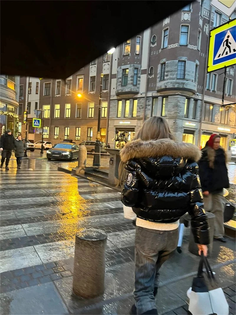 Y2K Faux Fur Hooded Padded Puffer Jacket Coat