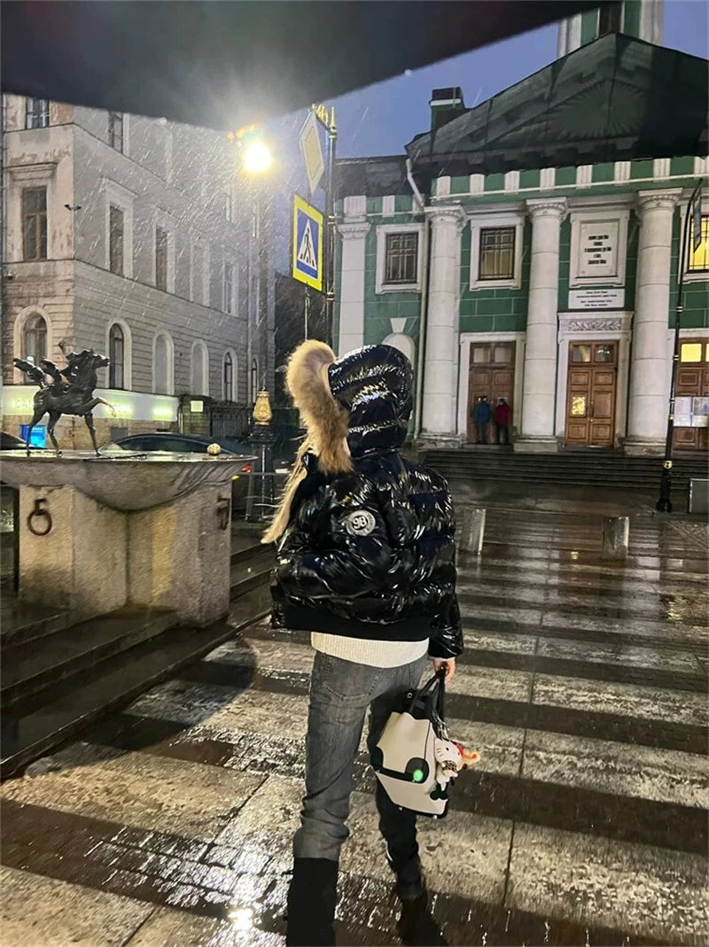 Y2K Faux Fur Hooded Padded Puffer Jacket Coat