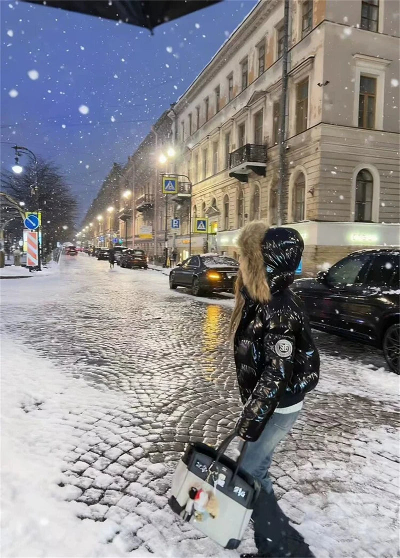 Y2K Faux Fur Hooded Padded Puffer Jacket Coat