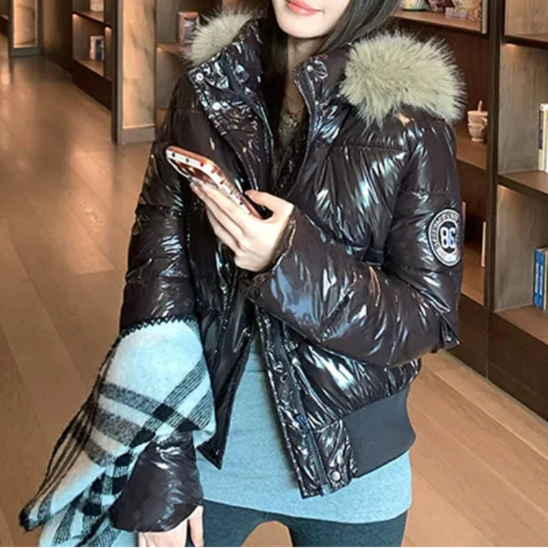 Y2K Faux Fur Hooded Padded Puffer Jacket Coat