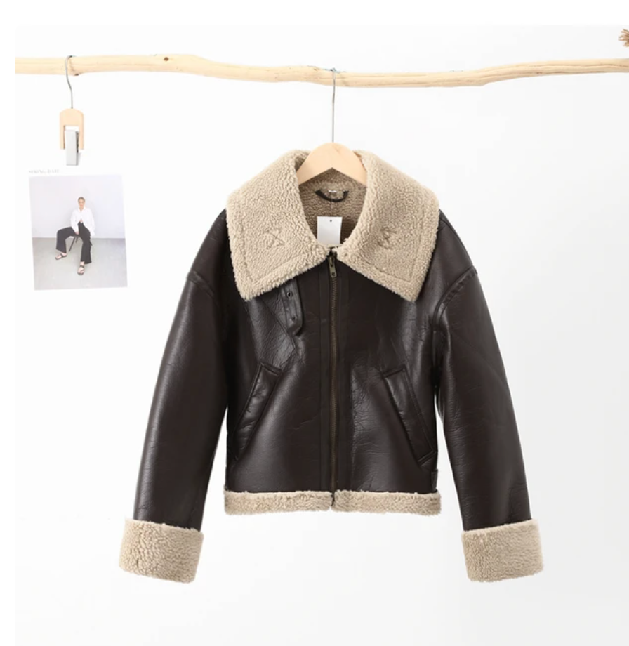 Y2K Faux Fur Leather Jacket