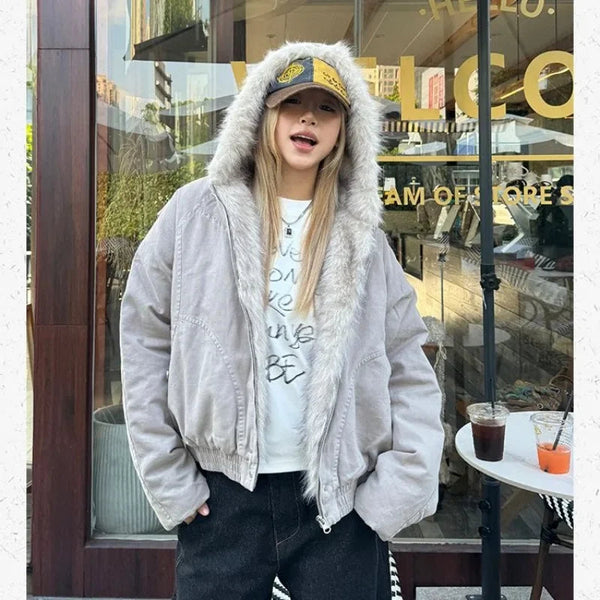 Y2K-Faux-Fur-Outlined-Hooded-