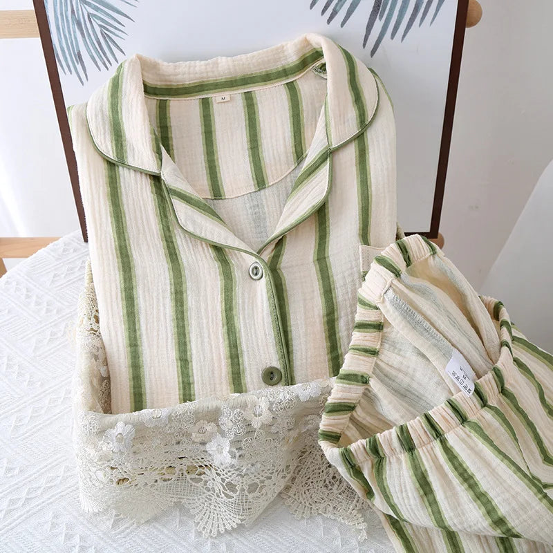 Y2K Femme Striped Pyjama Set