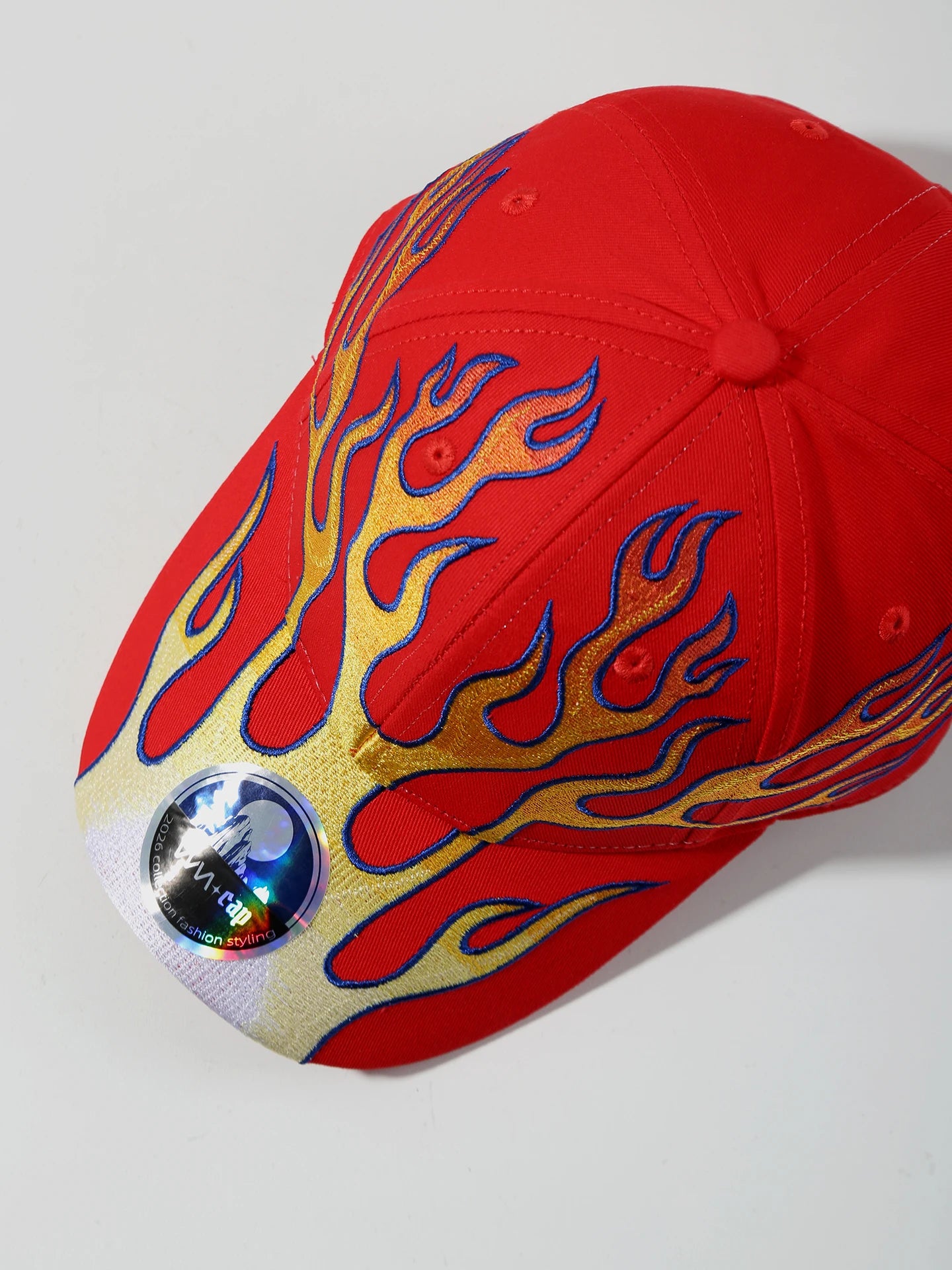 Y2K Flame Embroidered Baseball Cap