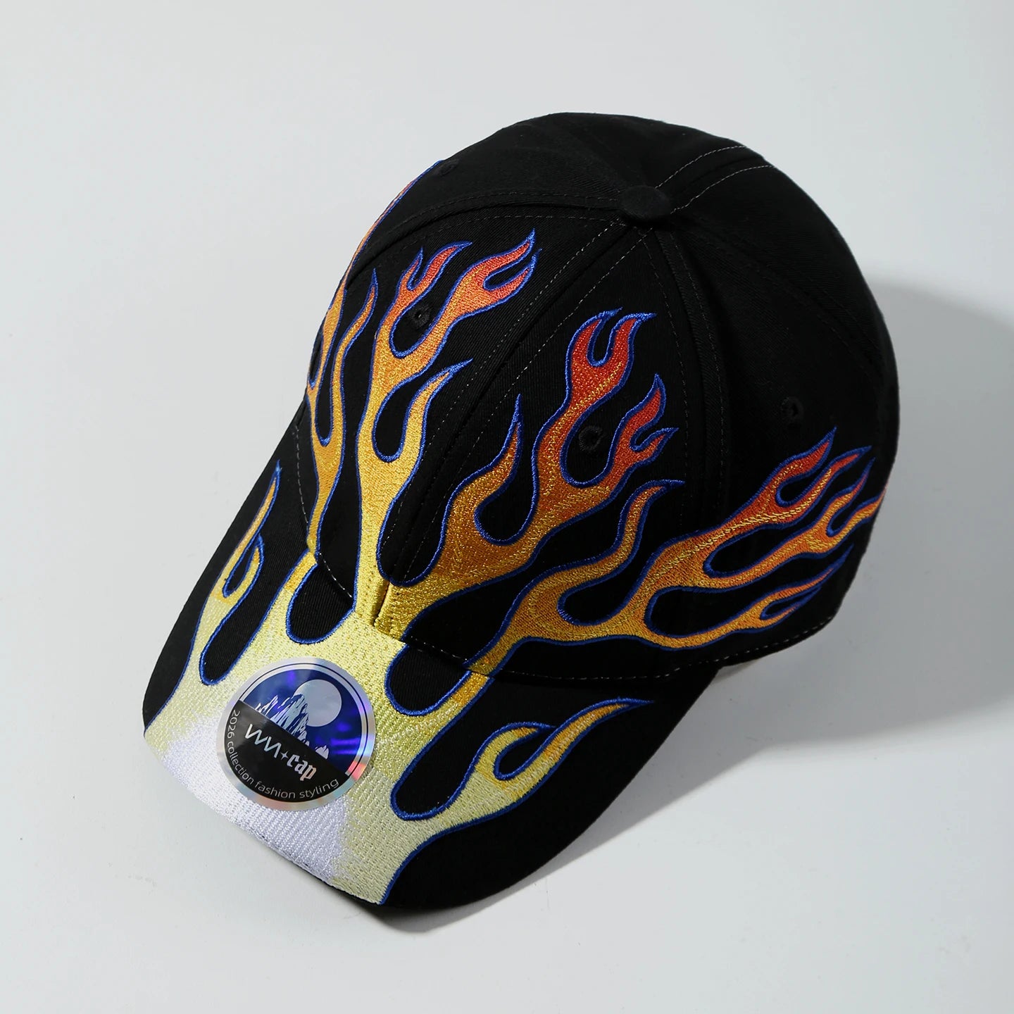 Y2K Flame Embroidered Baseball Cap