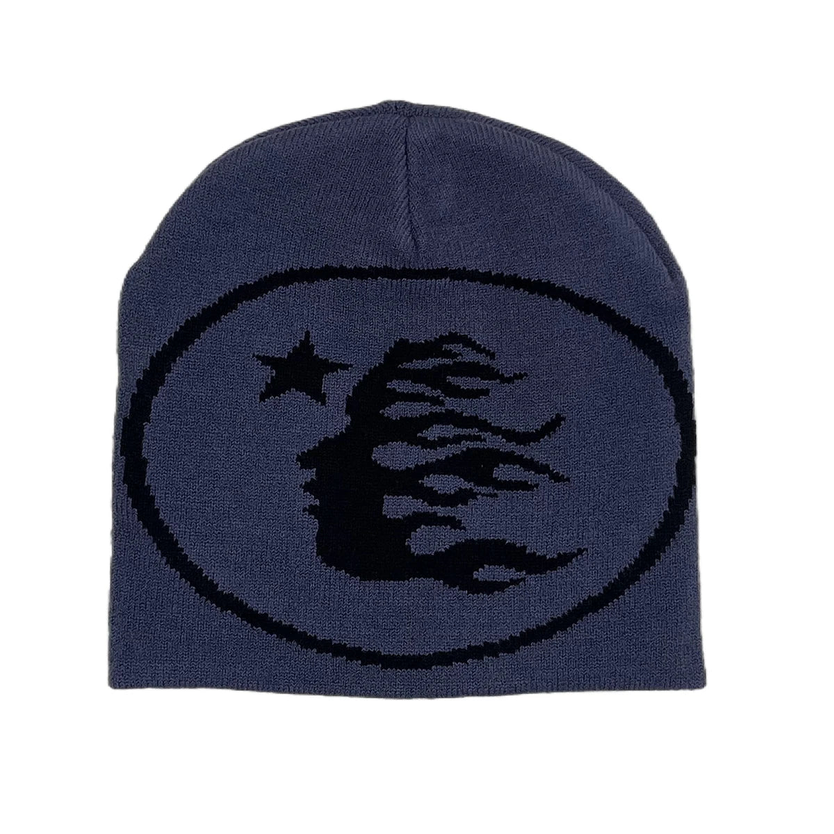 Y2K Flaming Head Jacquard Beanie